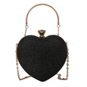 Heart Shape Metal Clutches Bag Fashion Chain Shoulder Crossbody Bag Luxury Lady Purse