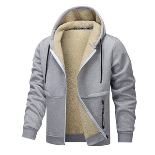 Buy light-gray Men's Fashion Lambswool Thickened Coat Sweatshirt