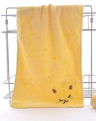 Buy yellow Bamboo Fiber Kitten Face Bath Towels