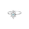 Hexagonal Snowflake Ring Hollow Ring Graceful Personality