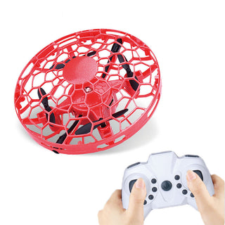 Buy red-with-controller Flying Helicopter Mini Drone UFO RC Drone Infraed Induction