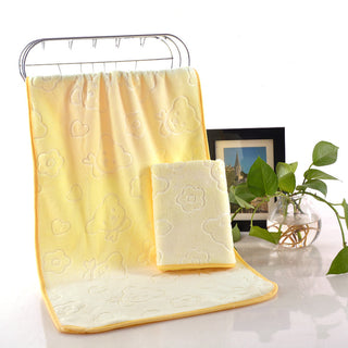 Buy yellow Hemming embossed microfiber towel