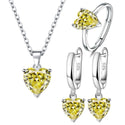 Female Personality Creative Zircon Heart-shaped Pendant Chain Three-piece Suit