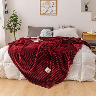 Buy wine-red Single layer blanket milk fleece blanket