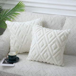 Buy beige Rhombus Cut Flower Nordic Style Sofa Living Room Office Pillow