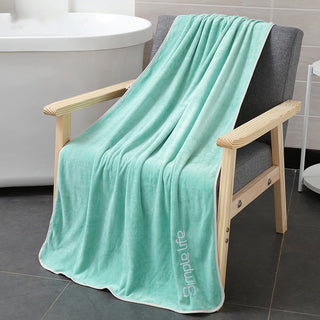 Buy green Thin fiber beauty thick bath towel