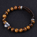 Fashion Striped Red Agate Heart Bracelet Women