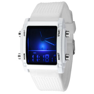 Buy white Dual Display Electronic Watch LED Sports Fashion Trend