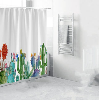 Buy cactus Shower Curtain Bath Mat Toilet Pad Set Anti-slip Toilet