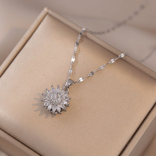 Buy steel-necklace New Ring Movable Clavicle Chain