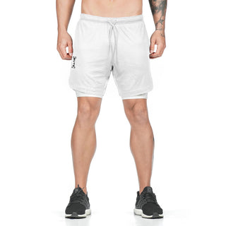 Buy white-white Beach Pants Casual Shorts Mesh Sports Pants