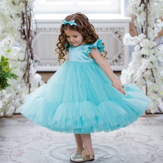 Buy blue Princess Dress with small flying sleeves