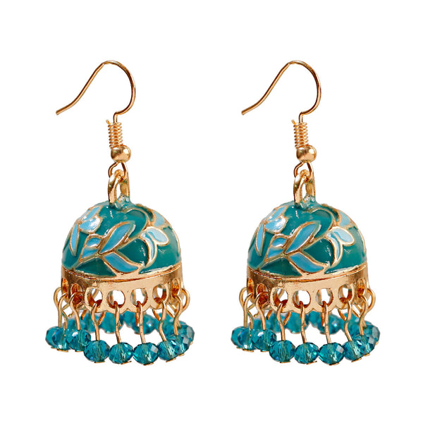 Bell Ethnic Style Bohemian Temperament Small Rice-shaped Beads Enamel Earrings