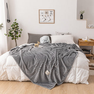 Buy grey Single layer blanket milk fleece blanket