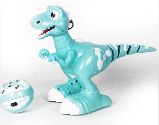 Buy blue RC Dinosaur Intelligent Electronic Spray Music Dance 2-Colors Remote Control Dragon Animal Robots Child&#39;s Toys For Kids Gift