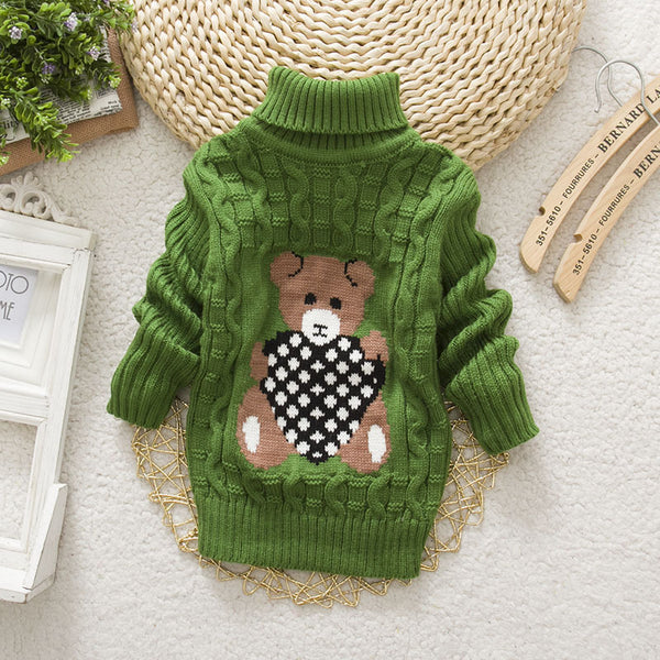 Thickened baby pullover turtleneck sweater