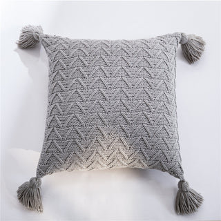 Buy light-grey Chenille knitted quilted pillowcase