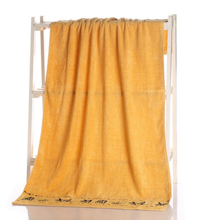 Buy yellow Bamboo charcoal fiber bath towel