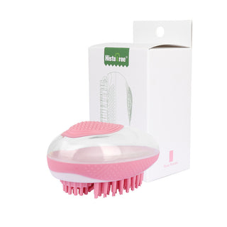 Buy pink Dog Cat Bath Brush 2-in-1 Pet SPA Massage Comb Soft Silicone Pets Shower Hair Grooming Cmob Dog Cleaning Tool Pet Products