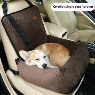 Buy coffee-plaid Car Pet Bed Travel Car Seat Cushion