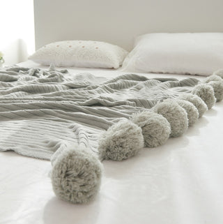 Buy gray Ball carpet cotton knit blanket