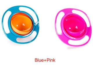 Buy blue-pink 360 Rotate Universal Spill-proof Bowl Dishes