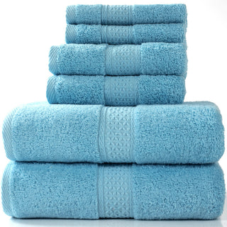 Buy light-blue 6 Pieces Cotton Towel Set