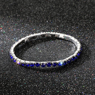 Buy sapphire-blue Women&#39;s Full Diamond Single Row All-match Bracelet