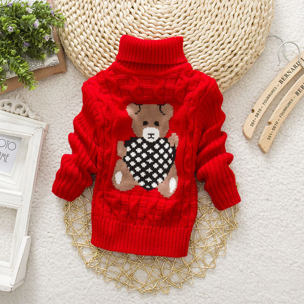 Thickened baby pullover turtleneck sweater