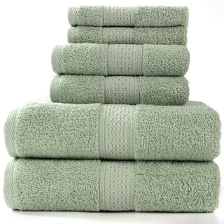 Buy light-green 6 Pieces Cotton Towel Set