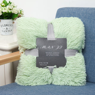 Buy mint-green Plush Blanket Double-layer Blanket Multifunctional