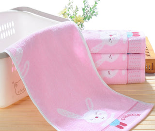 Pure Cotton 32 Share Cartoon Children Wash Face Small Towel Water Absorbent Small Rabbit