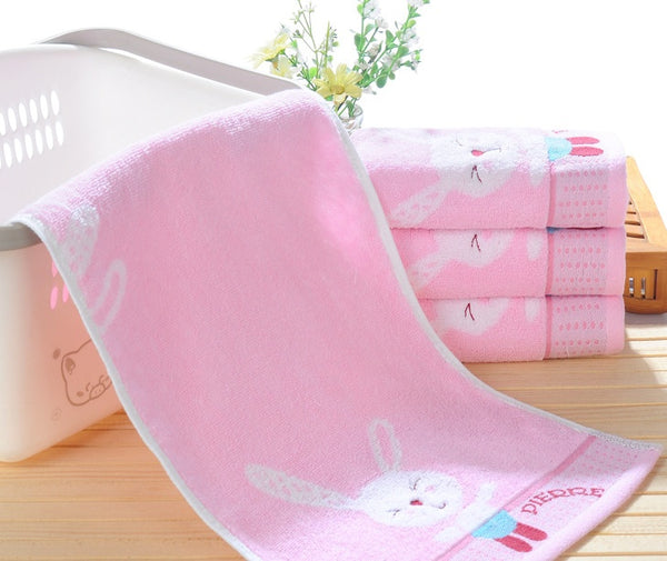 Pure Cotton 32 Share Cartoon Children Wash Face Small Towel Water Absorbent Small Rabbit