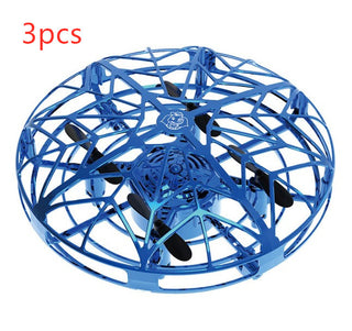 Buy blue3pcs Flying Helicopter Mini Drone UFO RC Drone Infraed Induction