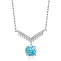 Octagonal Millennium Rose Cut Necklace High Carbon Diamond