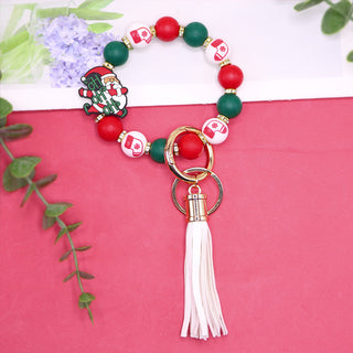 Buy 6-style Christmas Silicone Beads Key Pendants Bracelet