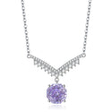 Octagonal Millennium Rose Cut Necklace High Carbon Diamond