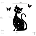 Quartz wall clock bedroom living room wall clock creative cute black cat wall sticker clock