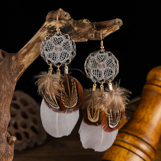 Buy dc13467-gray Women&#39;s Casual Versatile Feather Earrings