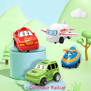 Buy dinosaur-railcar Children Puzzle Electric Railroad Speeder DIY Assembly Electric Car Automatic Rail City Scene Construction Education Toy Gift