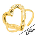 Stainless Steel Heart-shaped Open Ring