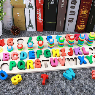 Buy color-bottom-fishing Children 3D Alphabet Number Puzzle Baby Colorful Geometric Digital Letter Educational Toy