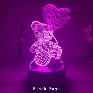 Buy black 3D Lamp Acrylic USB LED Night Lights Neon Sign Lamp Xmas Christmas Decorations For Home Bedroom Birthday Decor Valentines Day Gifts