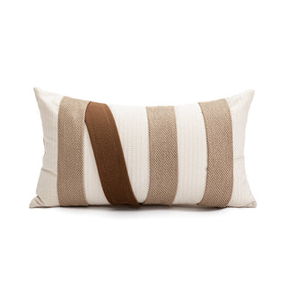 Buy hazelnut-stripe-beige Sofa Bedroom Bay Window Nordic Brown Brown Pillow Cover