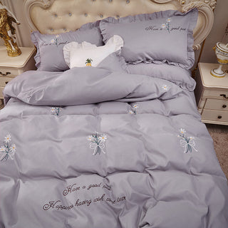 Buy grey Princess wind bed sheet bed cover