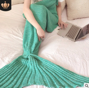 Hot Mermaid Blanket Handmade Knitted Sleeping Wrap TV Sofa Mermaid Tail Blanket Kids AdultBaby Crocheted Bag Bedding Throws Bag