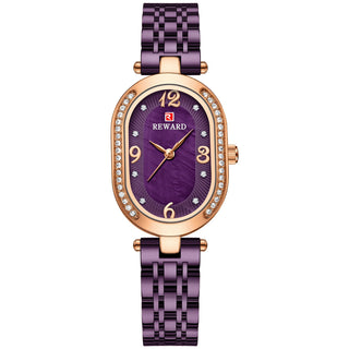 Buy rose-shell-purple-face-purple Elegant Lady Watch With Diamonds