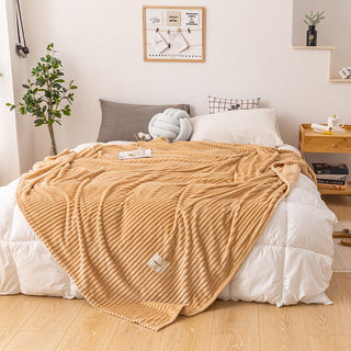 Buy khaki Single layer blanket milk fleece blanket