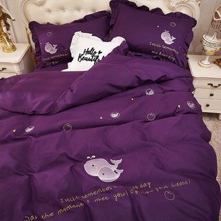 Buy purple Princess wind bed sheet bed cover