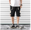 Mens black casual street wear elastic shorts